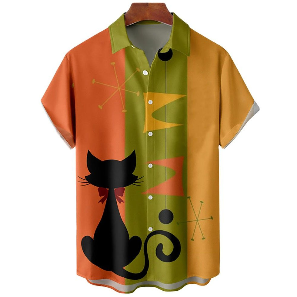 Thumbnail: Black Kawaii Cats Men's Shirts Fashion Women Blouses 2022 Shirt Unisex 3d Femal