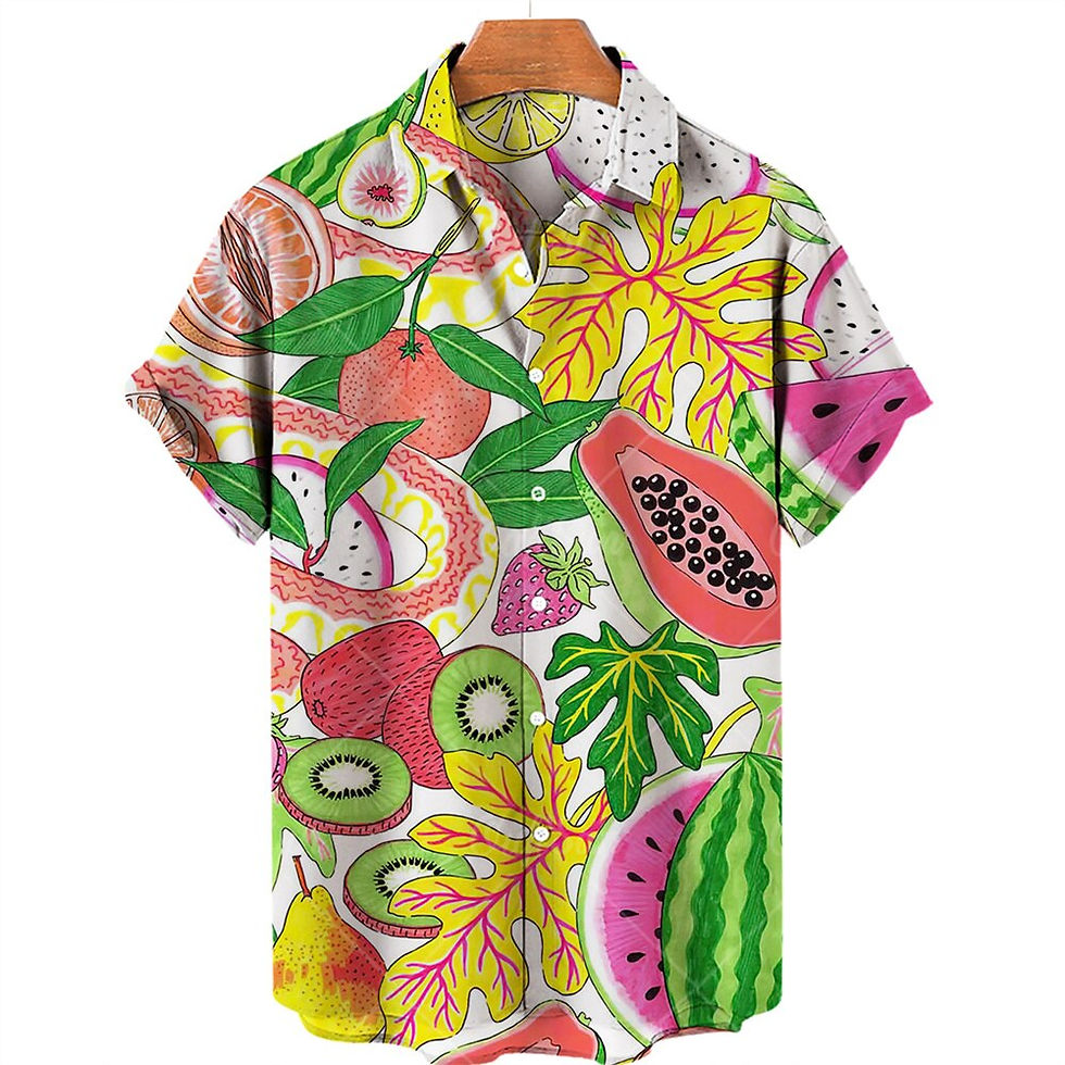 Thumbnail: Men's Beach Summer Outdoor Vintage Hawaiian Shirt 3d Fruit Printing Shirt Men W
