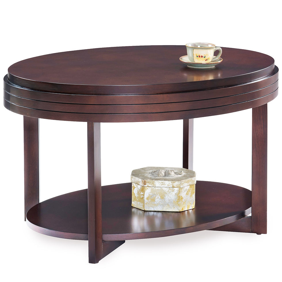 Miniature : Favorite Finds Oval Apartment Coffee Table in Chocolate Cherry