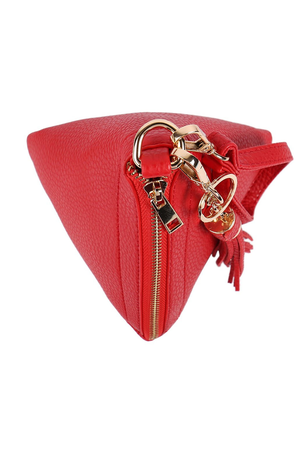 Miniatura: Pyramid Shape Tassel Wristlet Leather Bag