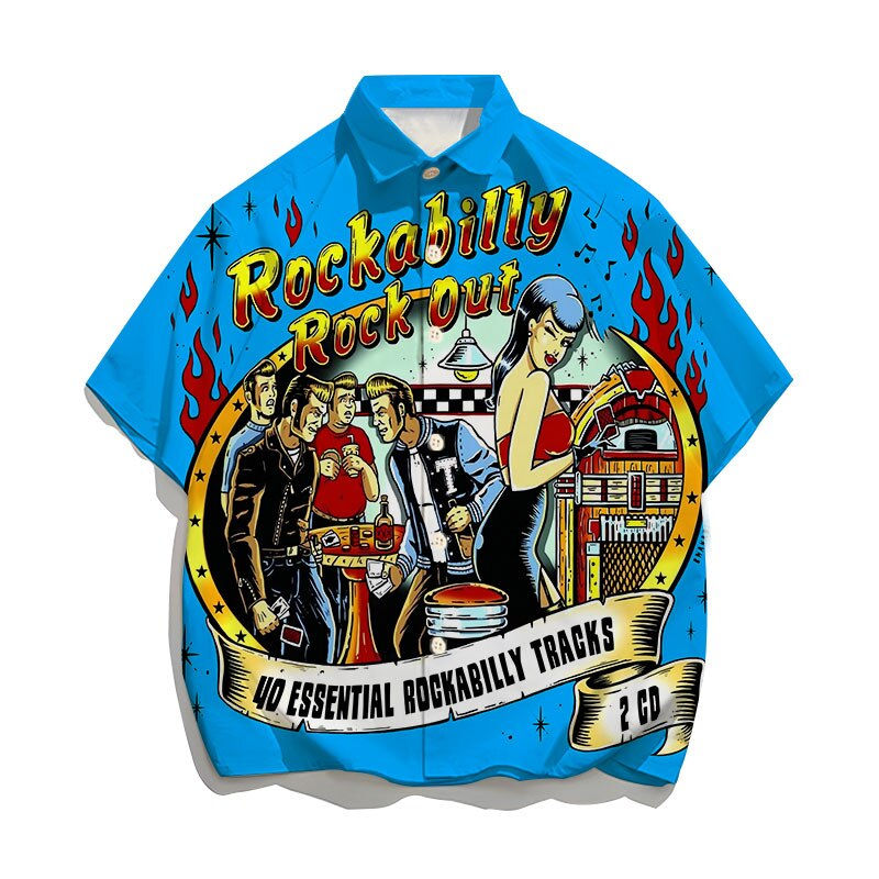 Thumbnail: 2022 Men's Short Sleeve Lapel Shirt Large Size Street Style 3D Graphics Printed