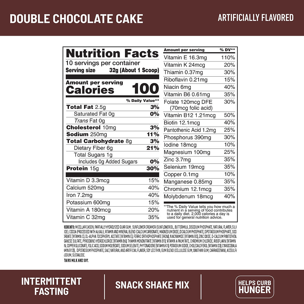Миниатюра: SlimFast Intermittent Fasting, Chocolate Cake, Snack Shake Mix, Casein Protein 