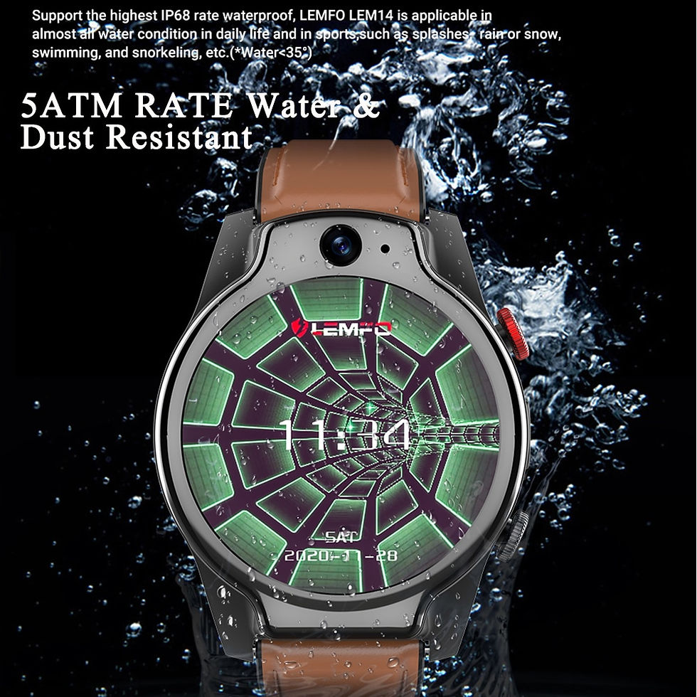 Thumbnail: LEMFO LEM14 Smart Watch 4G SIM Card Android 10 Face ID 4G 64G 5ATM Waterproof 1