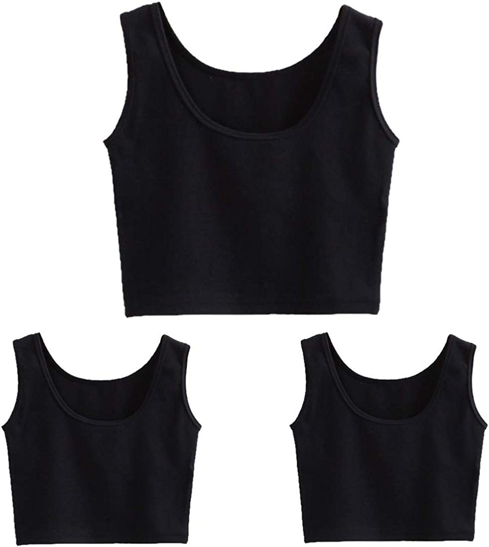 Thumbnail: HZH Short Yoga Dance Athletic Tank Crop Tops Shirts for Women or Teens(3 Pack)