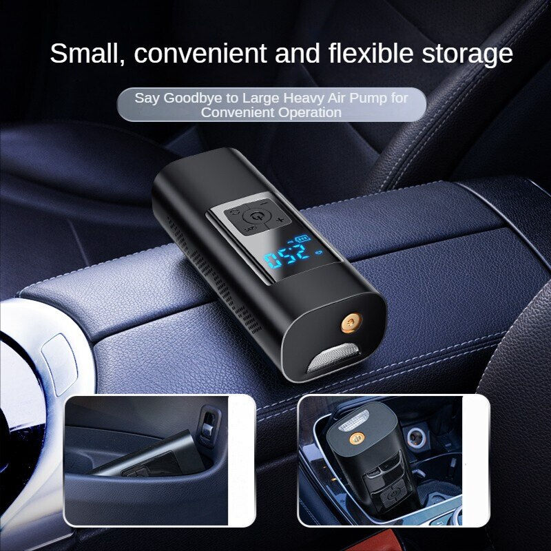 الصورة المصغرة: Portable Car Tire Pump Inflator Wireless Car Digital Display Air Compressor Tir