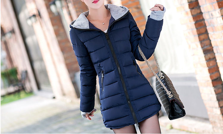 Thumbnail: 2021 New Winter Women Parkas Jackets Fashion Hooded Thicken Warm Padded