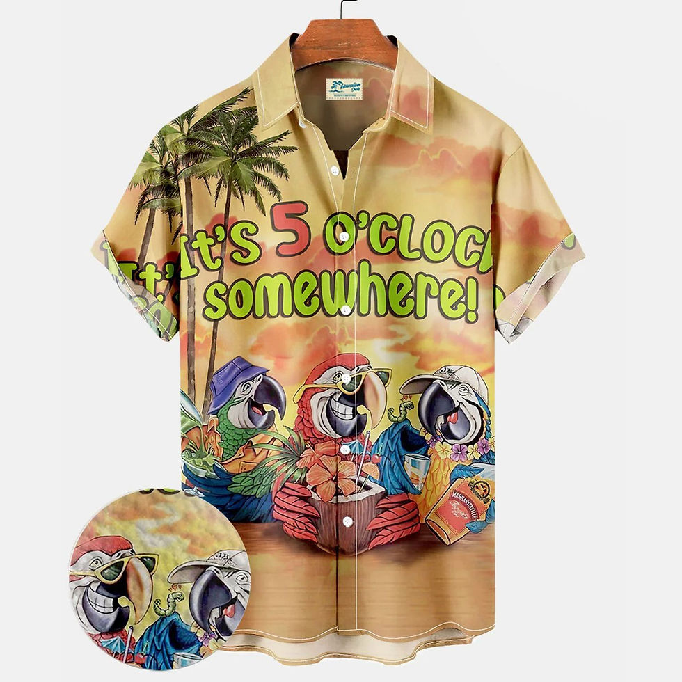 Thumbnail: Shirt For Men Beach Summer Outdoor Vintage Animal Print Lapel Short Sleeve Hawa
