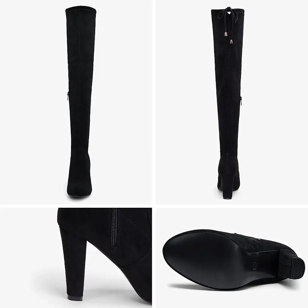 Thumbnail: Vepose Women's Over The Knee High Boots 94 Fashion Suede High Chunky Heel Boots