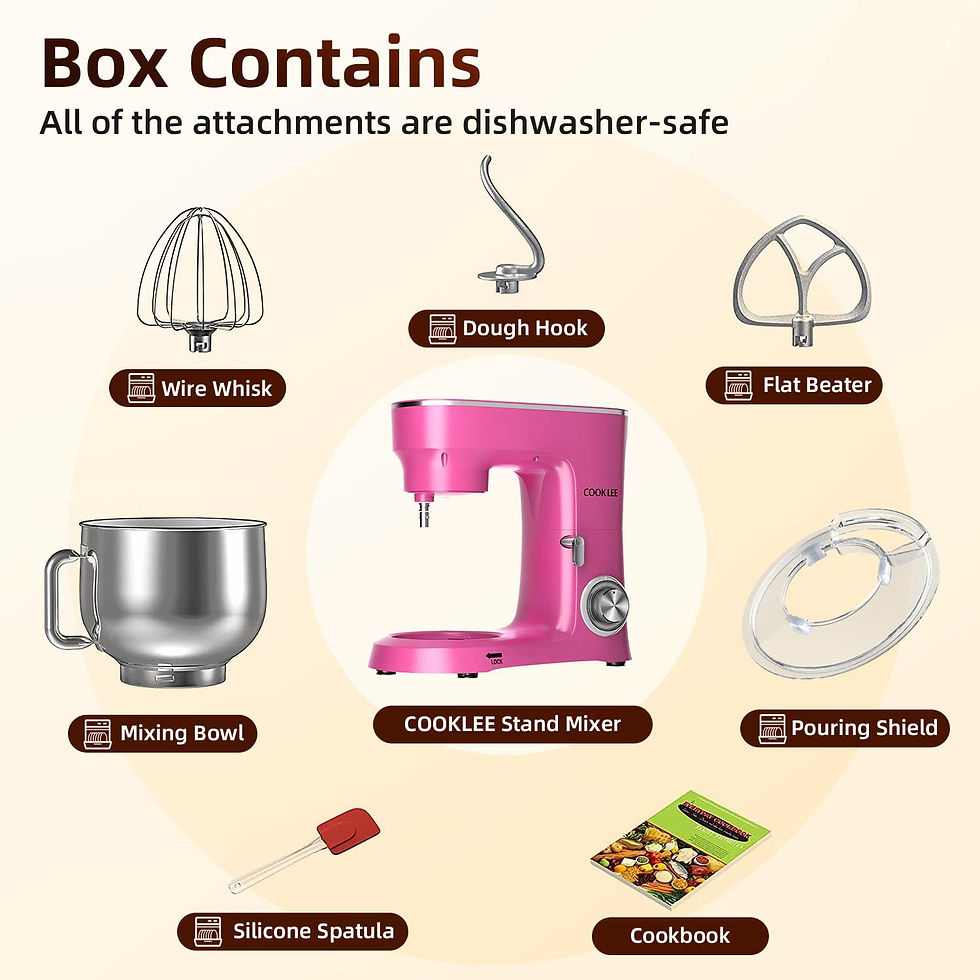 Thumbnail: COOKLEE Stand Mixer, 9.5 Qt. 660W 10-Speed for Most Home Cooks, SM-1551, Pink