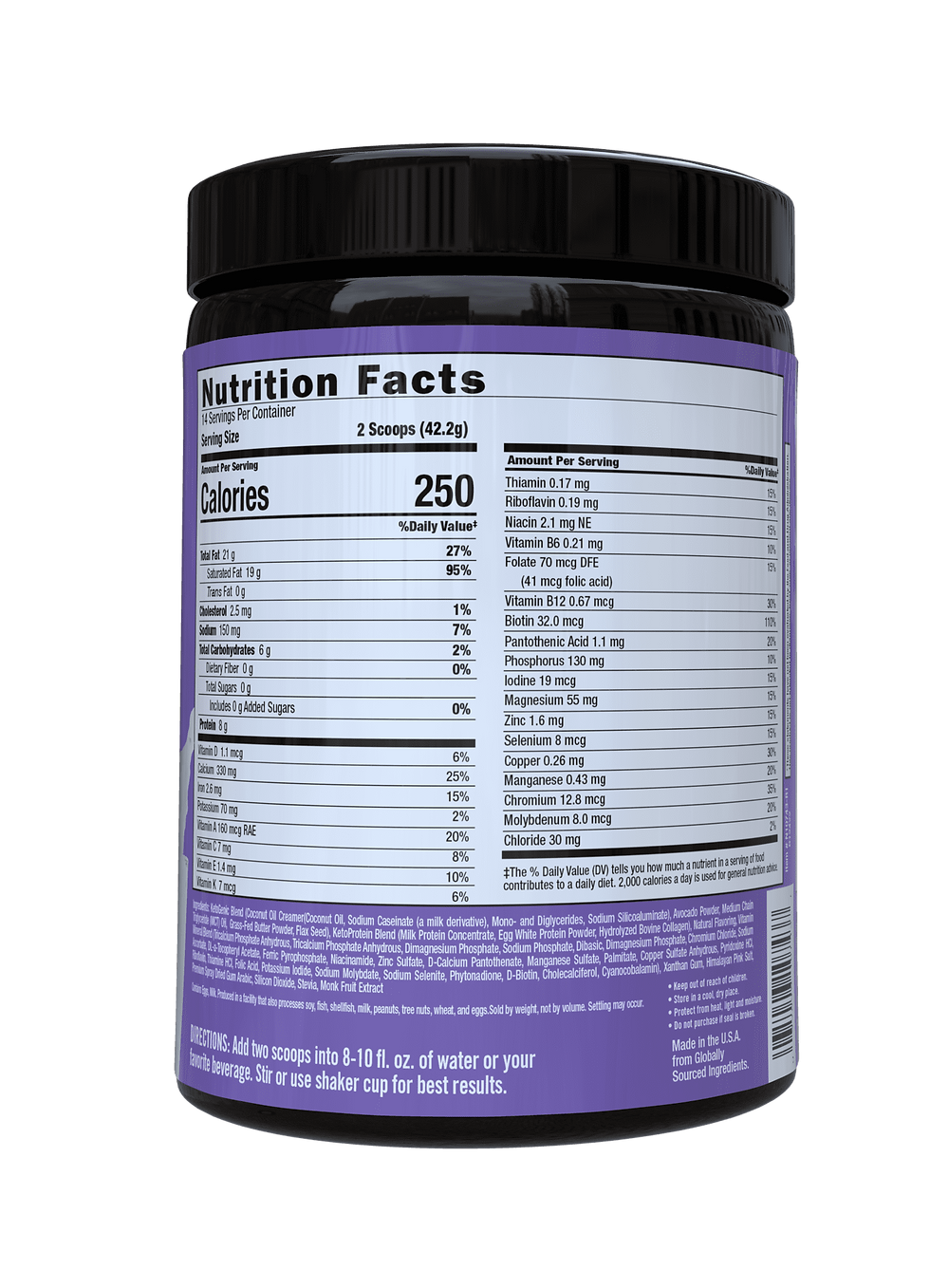 Miniature : Keto Science Meal Shake, Ketone Drink, Vanilla, 20.7 oz. 14 servings