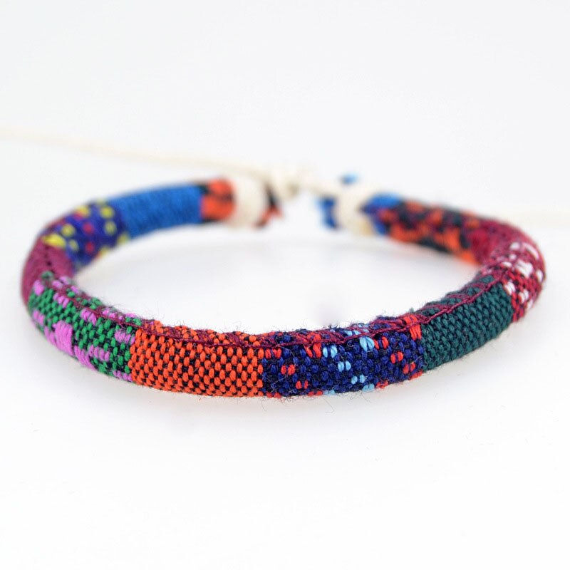 Thumbnail: Bohemian Thread Handmade Multicolor Woven Braided Friendship Bracelets Women Men