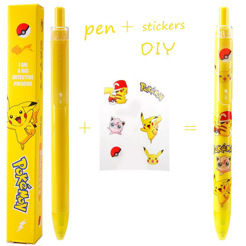 Thumbnail: New Pokemon press gel pen stickers creative Pikachu DIY kid signature pen schoo