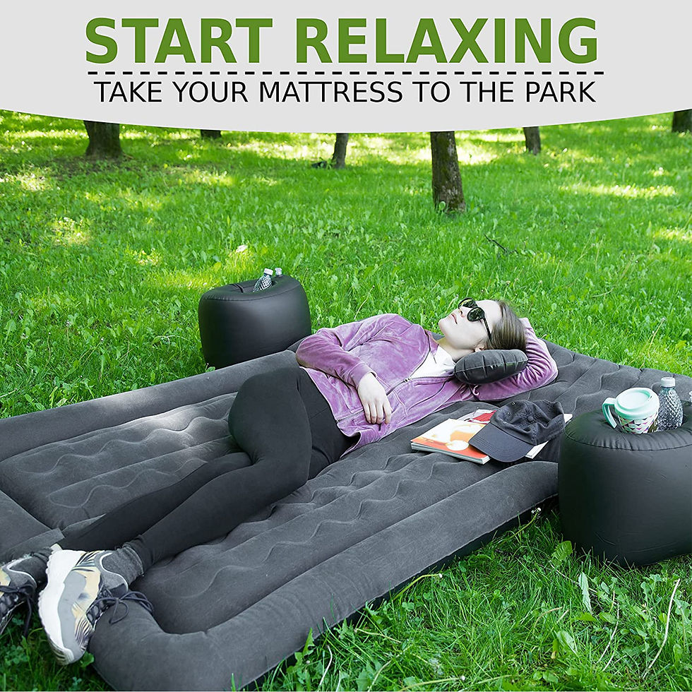 Thumbnail: Zone Tech Inflatable Air Bed Car Mattress with Air Pump, Travel Pillow & Carryi