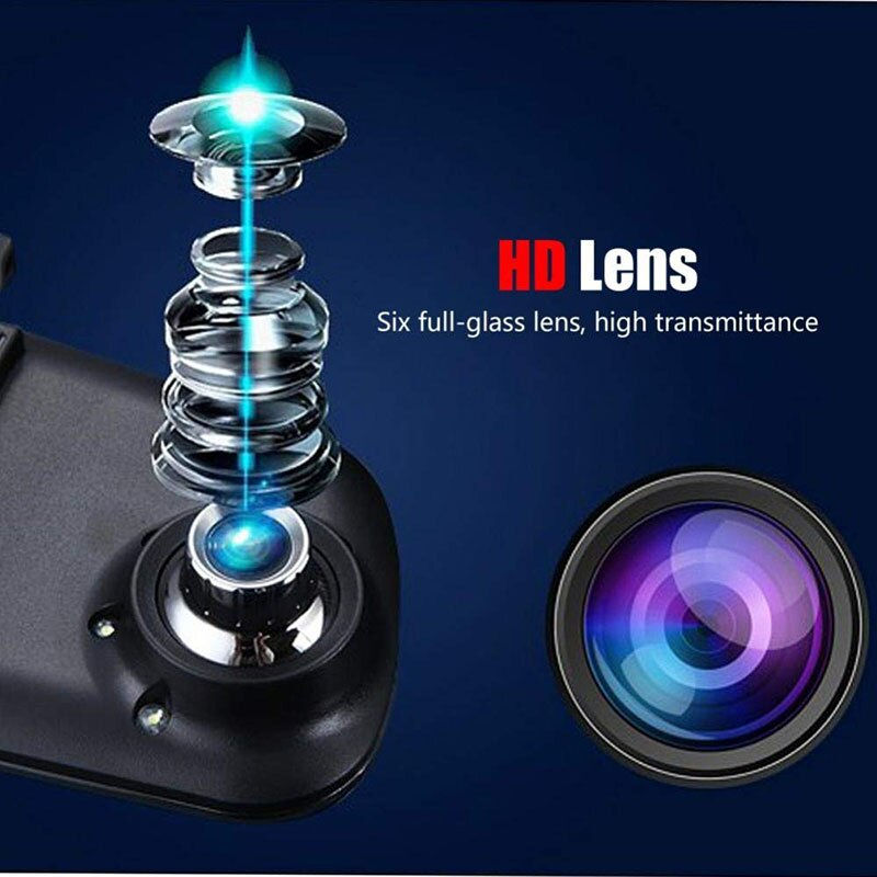 Thumbnail: Digital Video Recorder Dual Lens E-ACE Full HD 1080P Car Dvr Camera Auto 4.3 In