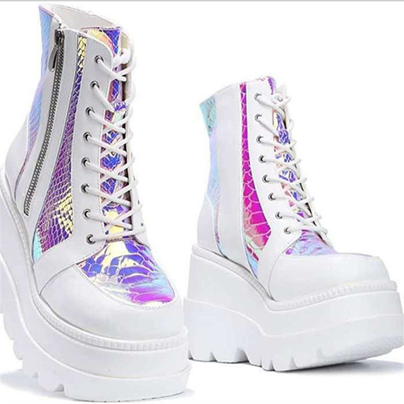 Miniatura: Women's Boots Autumn Winter Non Slip Platform Boots Women Fashion Size 43 Lace 