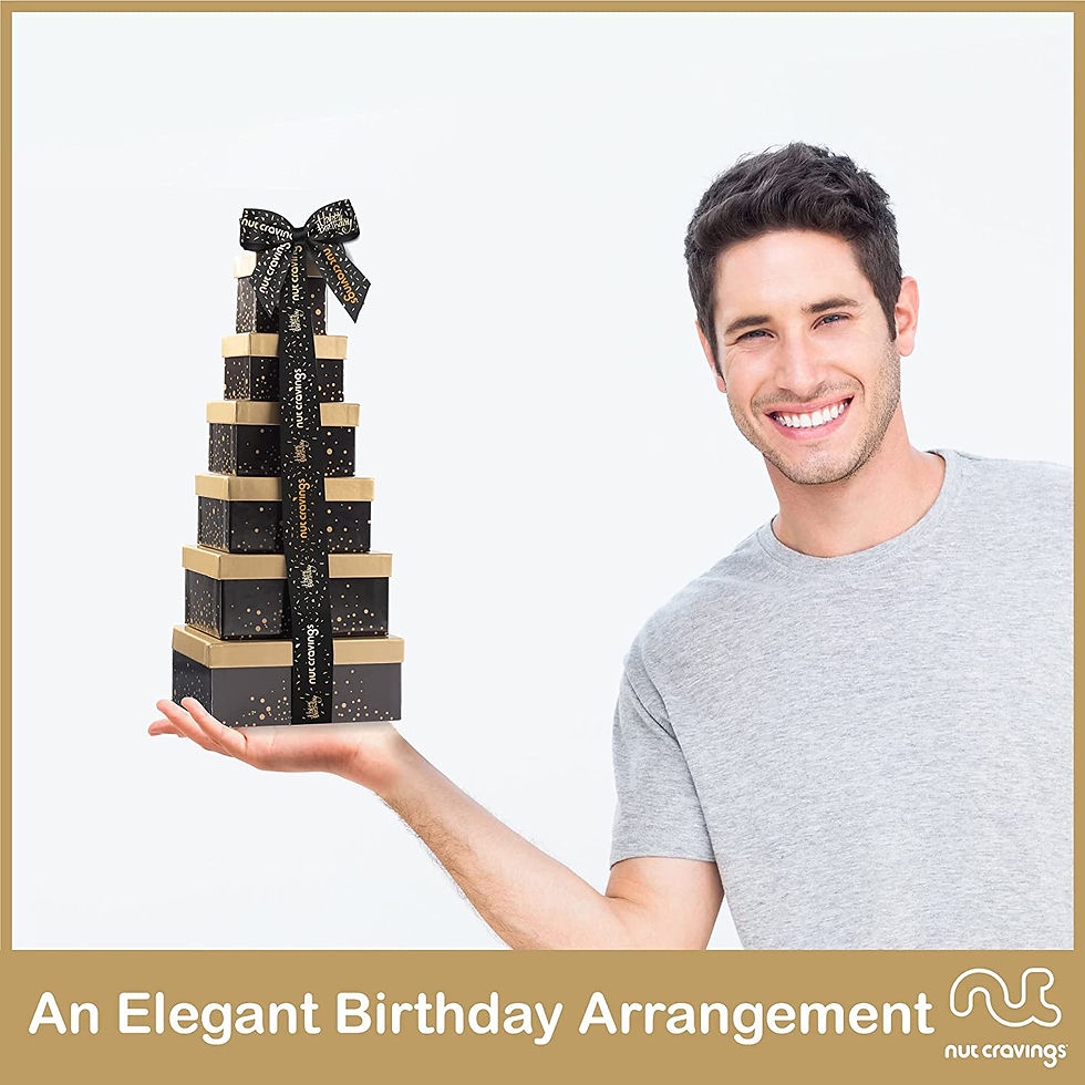 Миниатюра: Happy Birthday Gift Baskets Tower for Men, Women Food Gift Basket by Nut Cravin