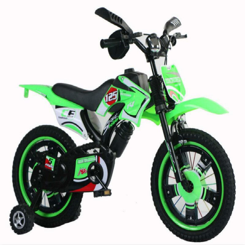 Thumbnail: 2022 New Children's Simulation Motorcycle Children's Bicycle 12-inch Mountain O