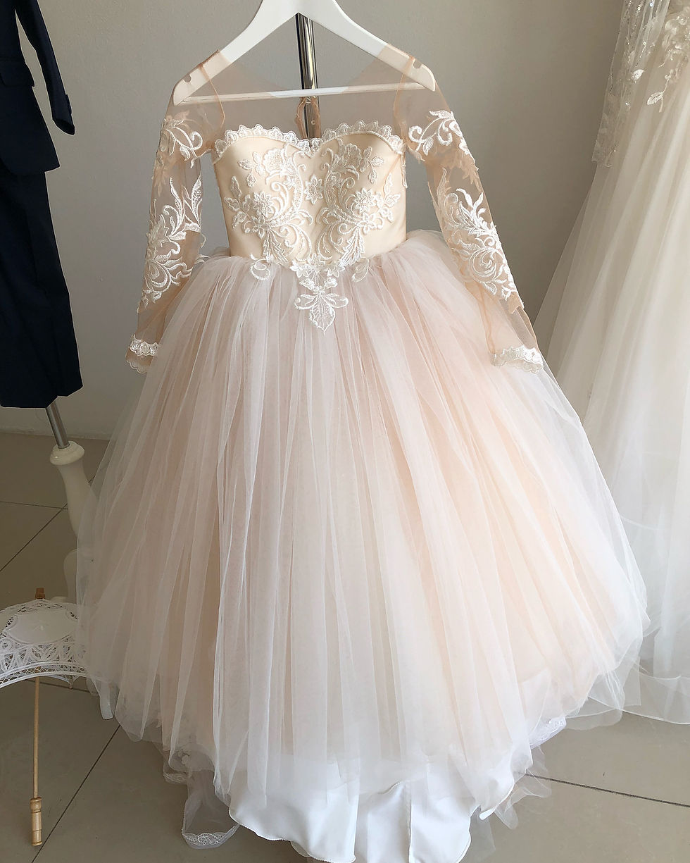 Thumbnail: MisShow Lace Train Flower Girl Dresses Girls First Communion Party Dress Ivory 