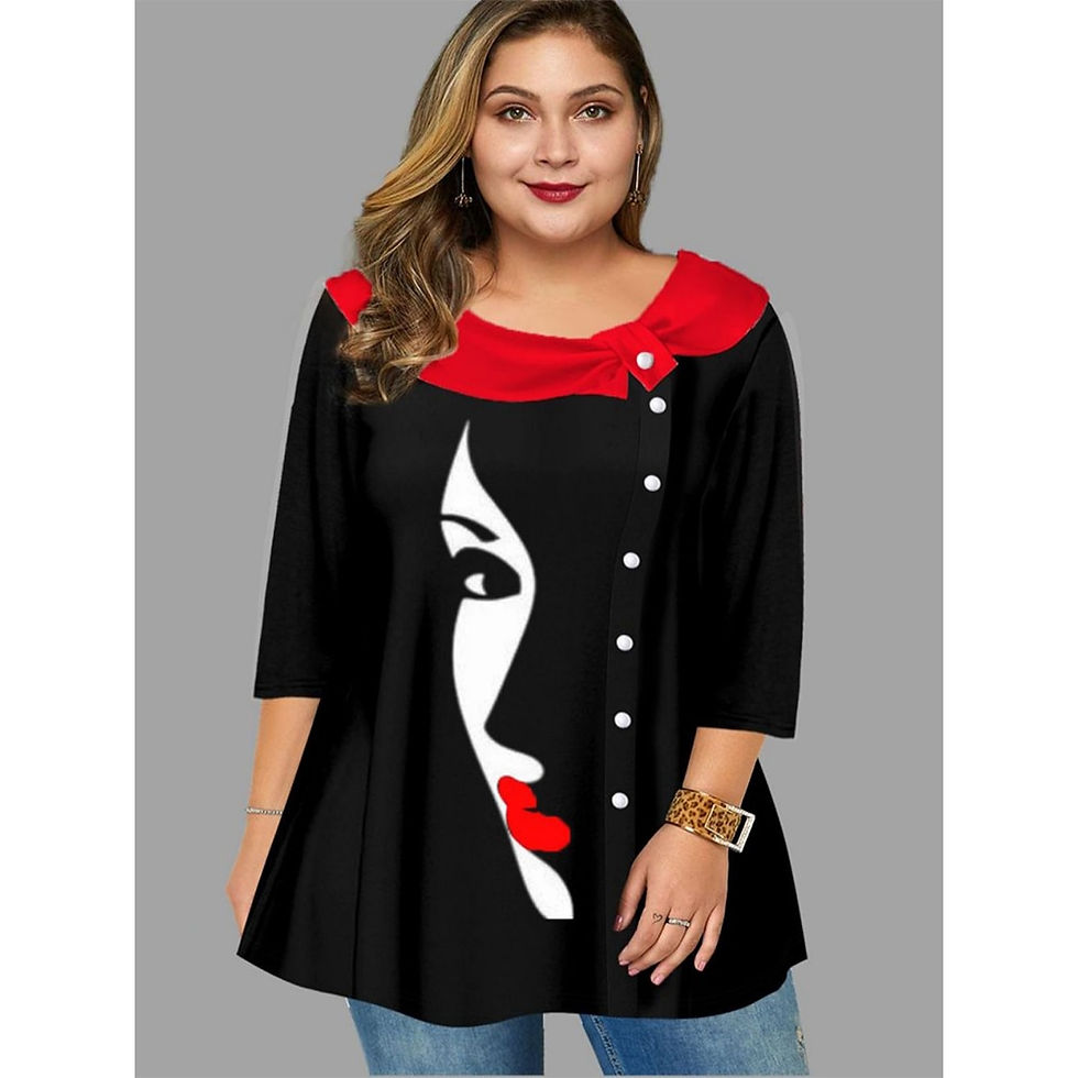 الصورة المصغرة: New Summer Women T shirt 3D Fashion Printing Human Face Harajuku T-Shirt Oversi