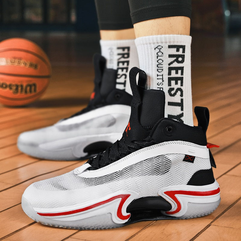 Thumbnail: Men's Basketball Shoes Men Breathable Cushioning Non-Slip Wearable Walking Spor