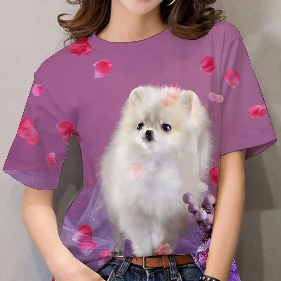 الصورة المصغرة: Summer Women's T-shirt For Ladies 3D Print Dog Graphic T Shirt Fashion Casual S