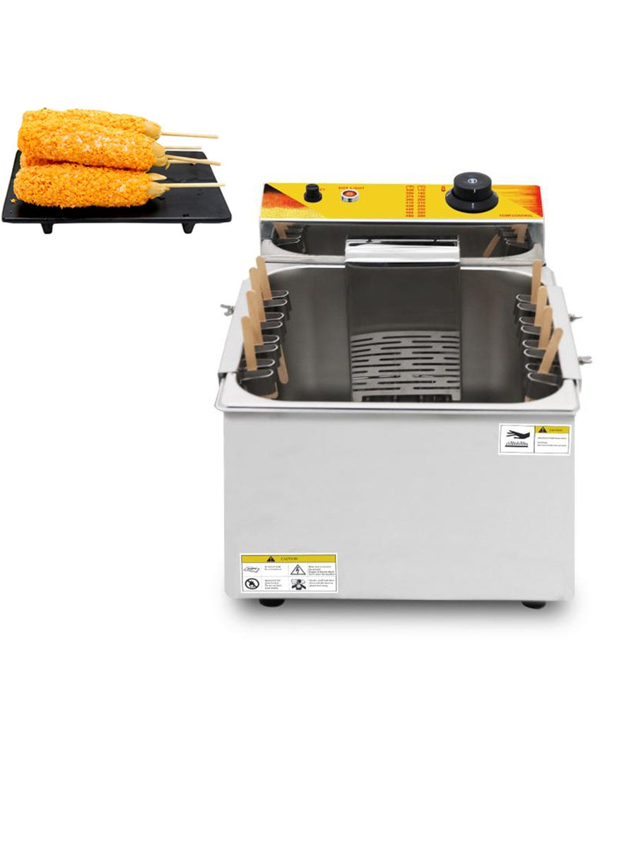 Миниатюра: Commercial 12L Cheese Hot Dog Stick Maker Fryer Electric Hot Dog Frying Oven Ko