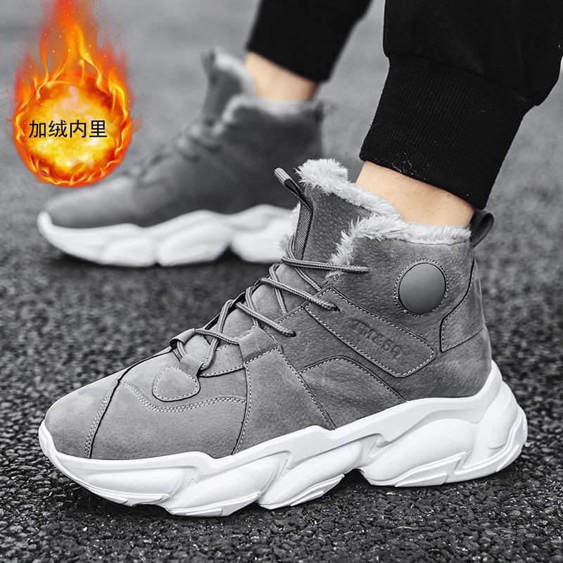 Miniaturbild: Men Boots Winter Shoes Mans Footwear Warm Fur Snow Boots Ankle Botas Hombre Win