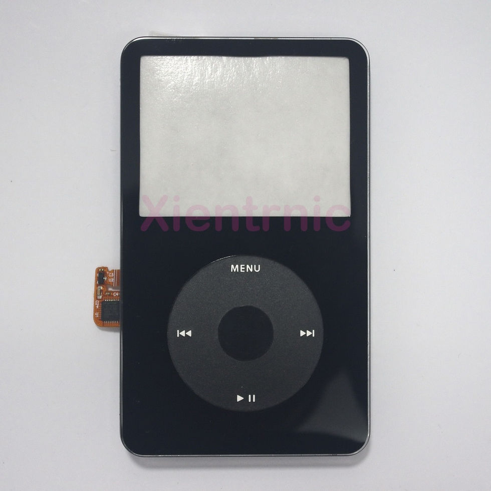 Thumbnail: For iPod 5th Video Black Front Cover panel with clickwheel flex cable Housing k