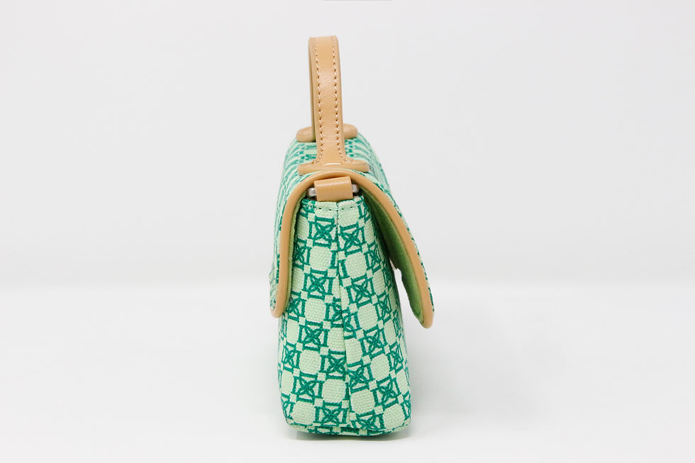 Thumbnail: DOMINIE Crossbody Handbag /Clutch Purse Green Canvas With Removable Shoulder St