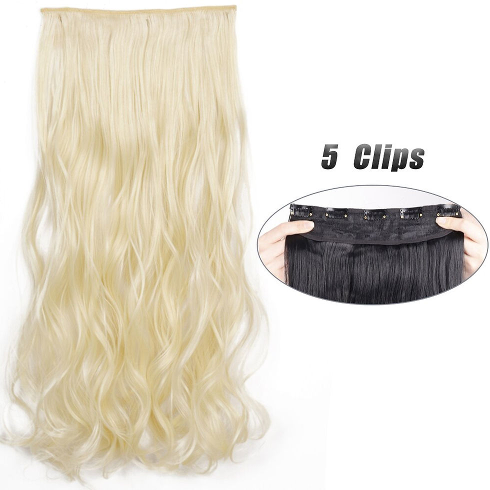 Thumbnail: Synthetic 5 Clip In Hair Extensions Long Straight Hairstyle Hairpiece Black Bro