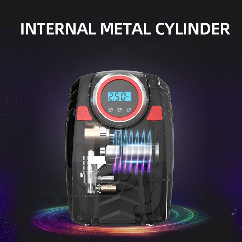 Thumbnail: BUVAYE Portable Car Air Pump Car Motorcycle Air Automatic Inflator DC 12V Digit