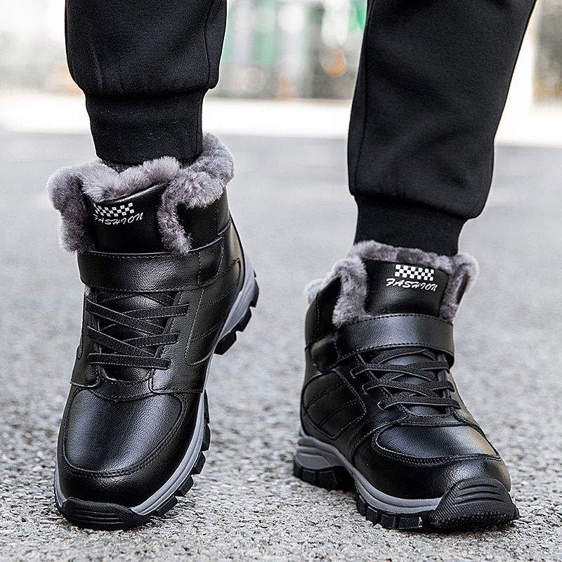 الصورة المصغرة: Nine o'clock Winter Couple Casual Boots Stylish Leather High-top Sneaker For Me