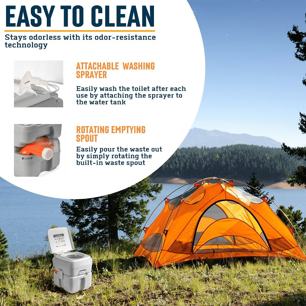 Thumbnail: Portable Toilet – Compact Indoor & Outdoor Commode w/Travel Bag  Camping, RV, B