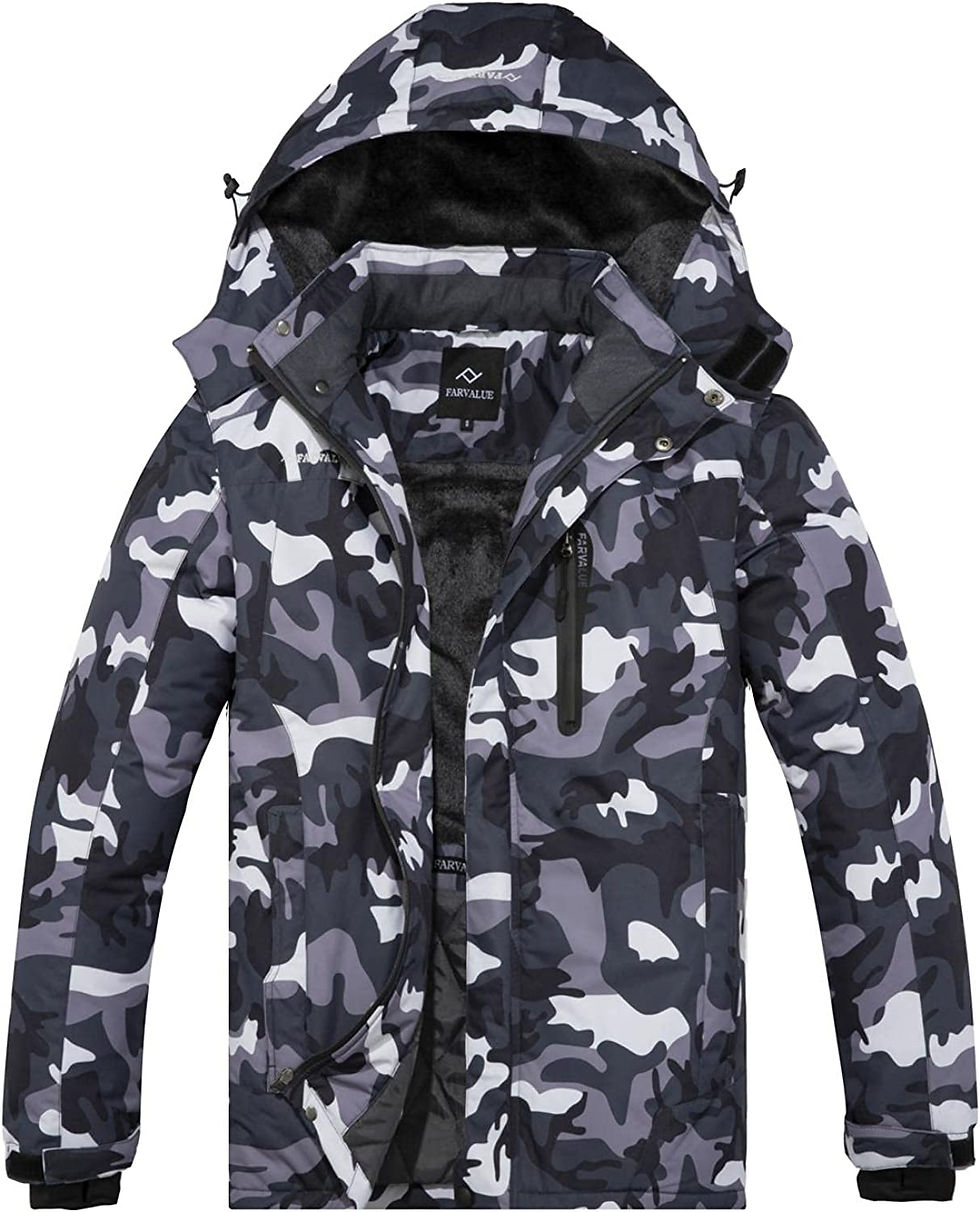 Miniatura: FARVALUE Mens Waterproof Ski Jacket Warm Winter Snow Coat Windproof Snowboardin