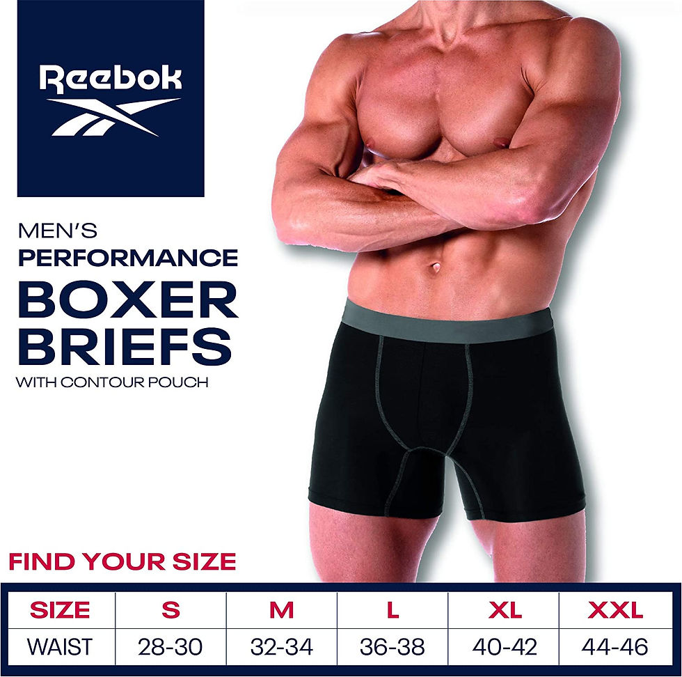 Thumbnail: Reebok Men's Underwear - Performance Boxer Briefs with Fly Pouch (4 Pack)
