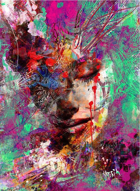 Thumbnail: Graffiti Art Abstract Girl Canvas Paintings Prints Wall Art Posters and Prints 