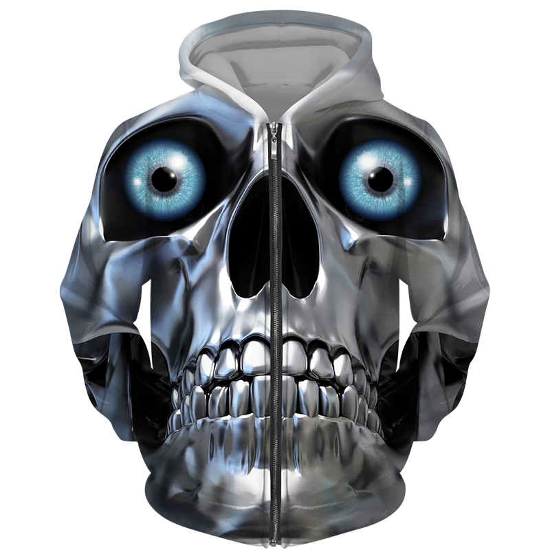 Thumbnail: Skull 3D Print Personality Hoodie/Zipper Sweatshirt/Pants/Suit Cool Halloween S