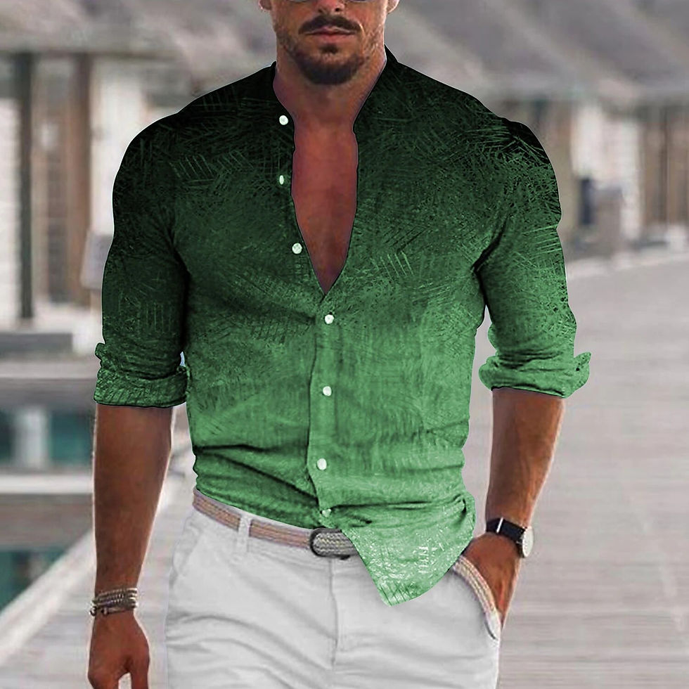 Thumbnail: Gradual Men's Shirts Fashion Collar Long Sleeve Shirts For Men Simple Casual Ma