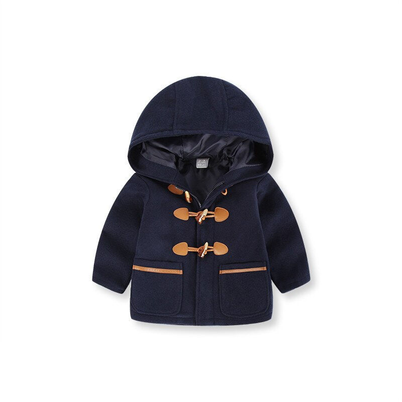 Thumbnail: Wool & Blends Children Clothes Toddler Kids Baby Boys Autumn Winter Hooded Coat
