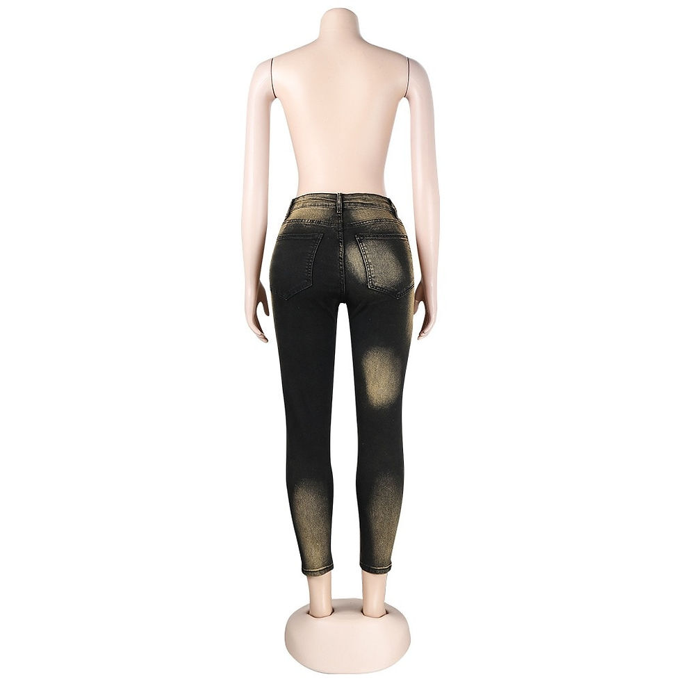 Thumbnail: Jeans Pants for Women 2023 Ladies Black High Waisted Pencil Pant Skinny Elegant