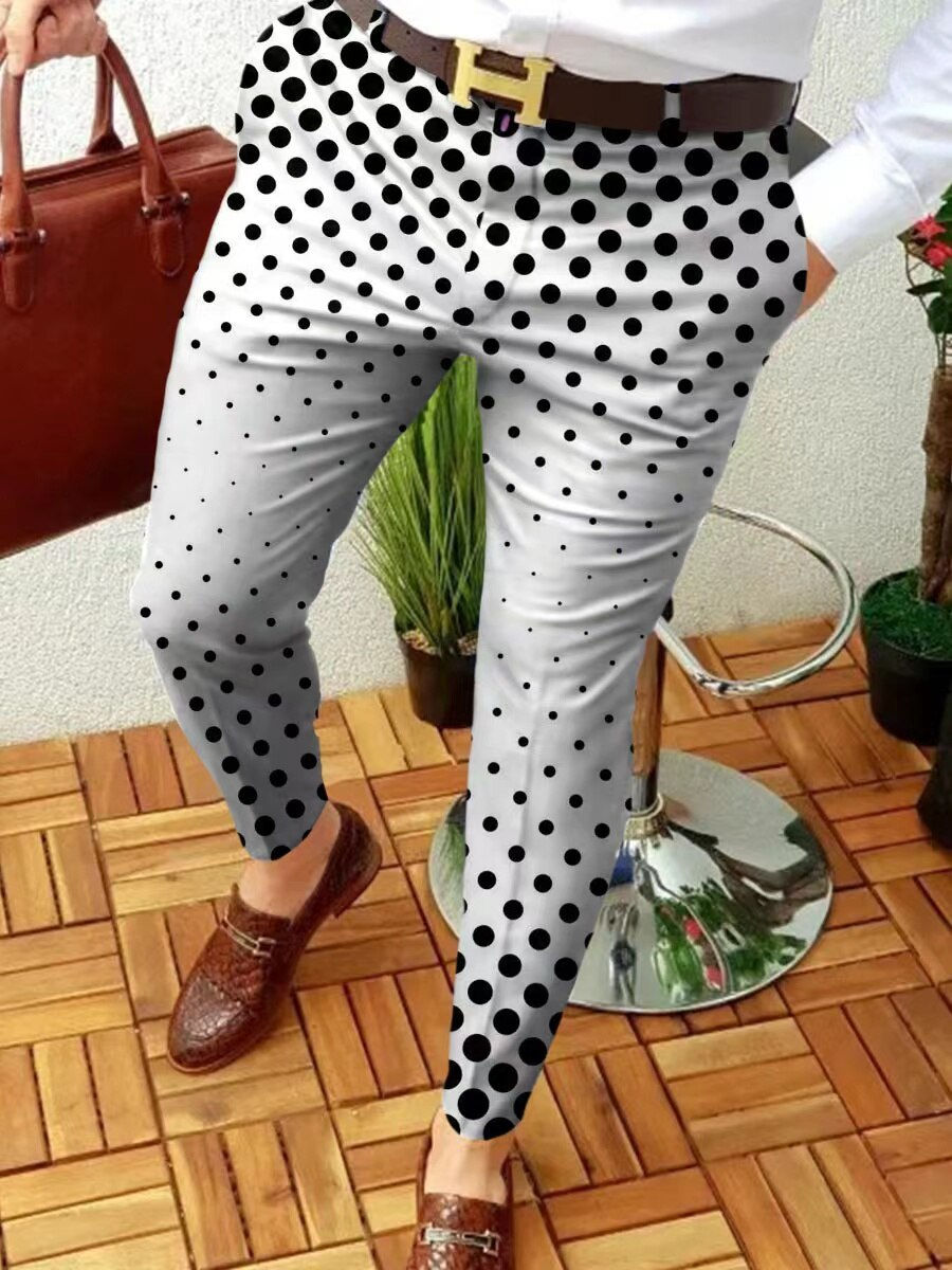 Thumbnail: 2022 Smart Casual Men's Pants Spring Autumn Fashion Print trousers Thin Mid Wai