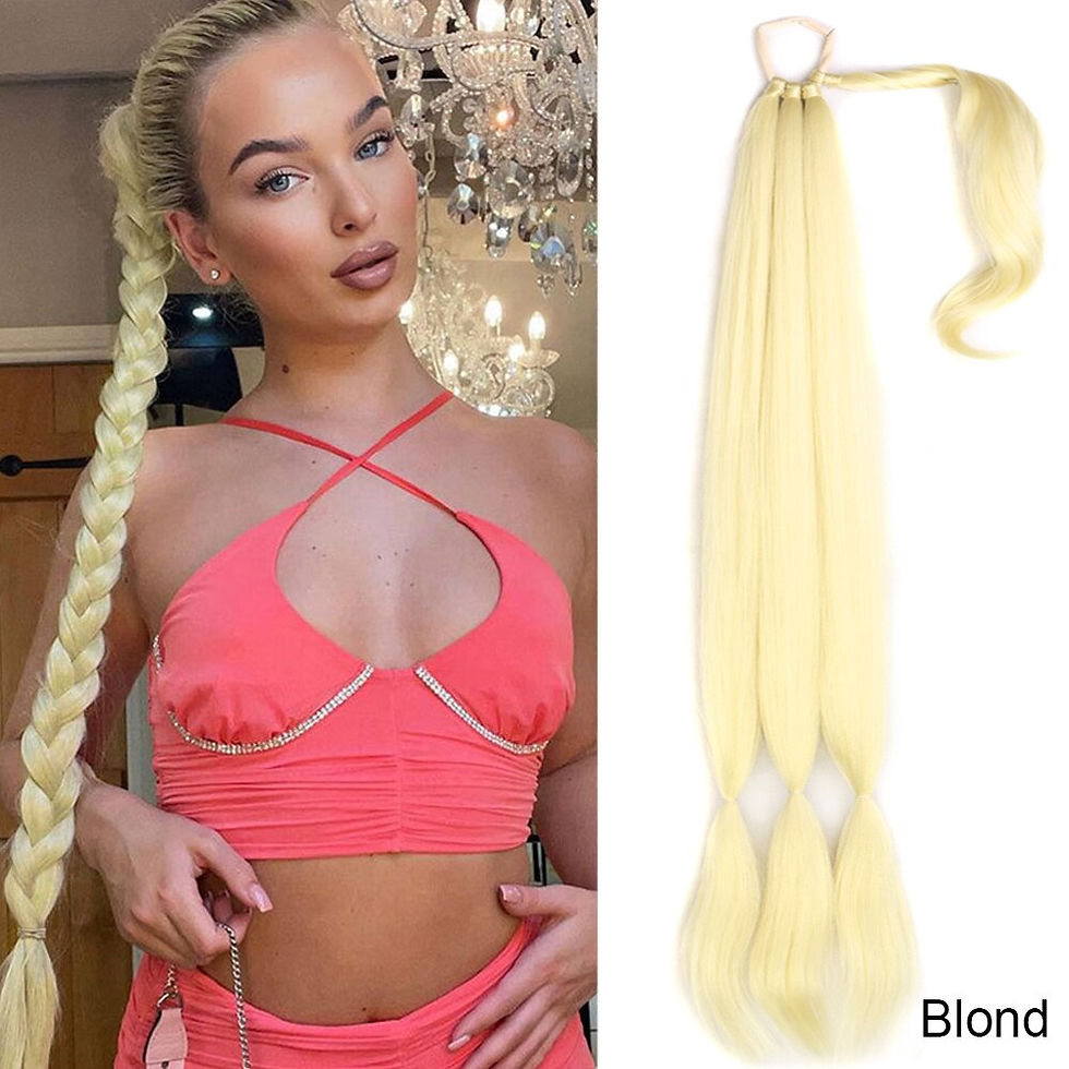 Миниатюра: Long Synthetic Braided Ponytail Hair Extension For Women Black Brown Hairpiece 