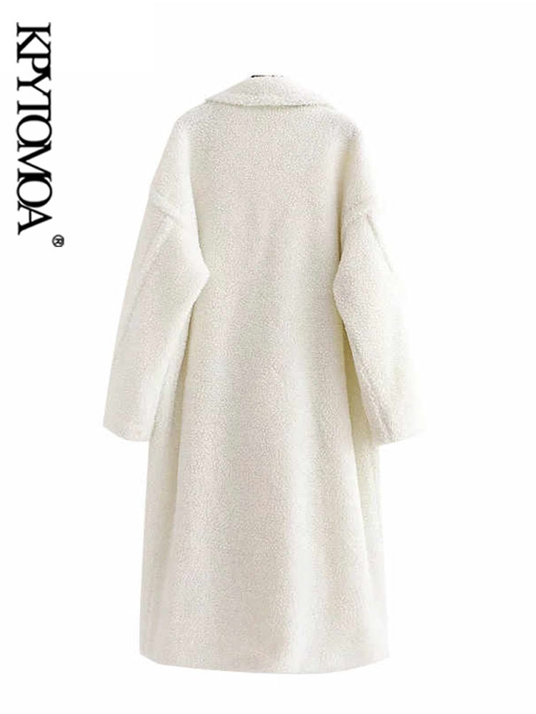 Thumbnail: KPYTOMOA Women Fashion Thick Winter Warm Faux Fur Teddy Coat Women Vintage Long