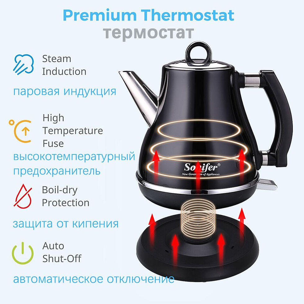 Miniaturbild: 1.2L Colorful 304 Stainless Steel Electric Kettle 1500W Household 220V Quick He