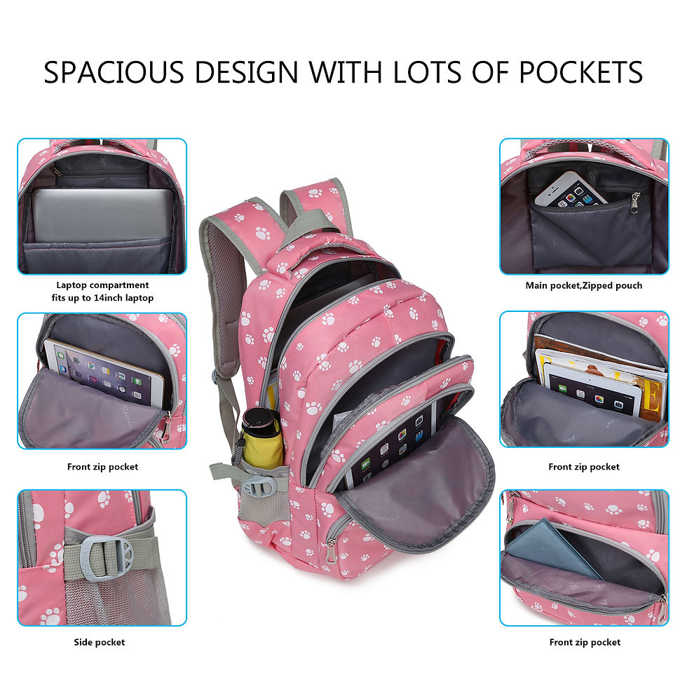 الصورة المصغرة: Purple Backpack for Women Forestfish Teens Girls Back Pack with Lunch Bag and P