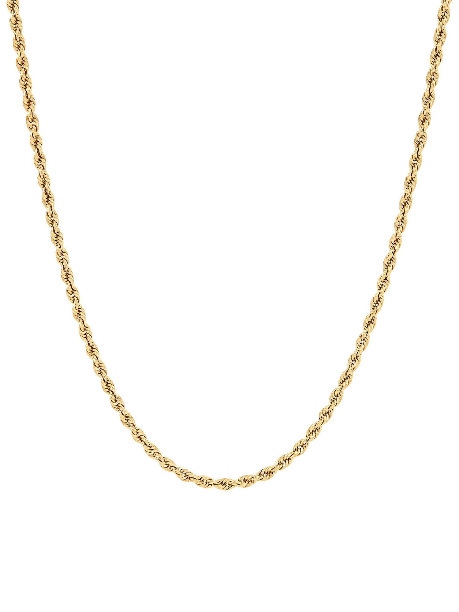 Brilliance Fine Jewelry 10K Yellow Gold 2.00MM - 2.10MM Hollow Rope Chain, 22"