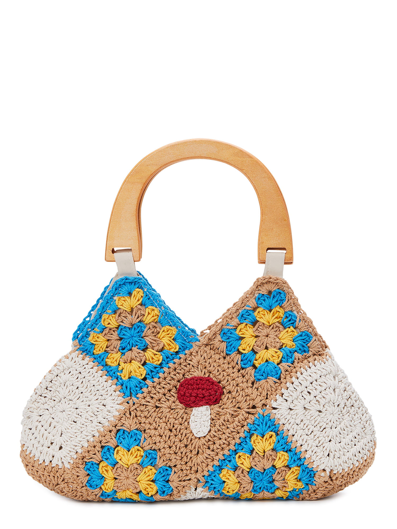 No Boundaries Women’s Mushroom Crochet Top Handle Handbag