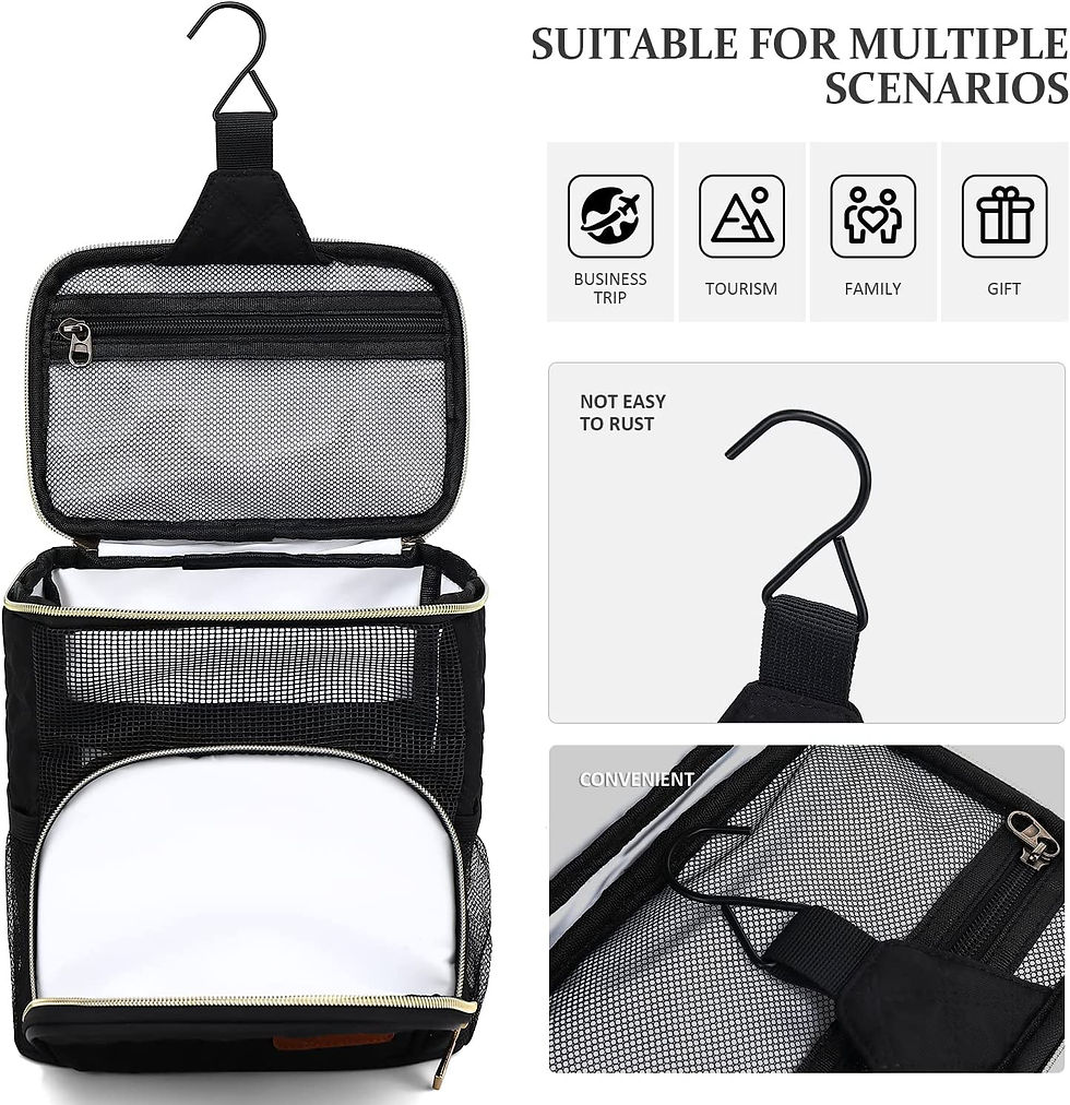 Miniatura: Toiletry Bag Travel Bag with Hanging Hook, Portable Toiletry Bag for Men and Wo