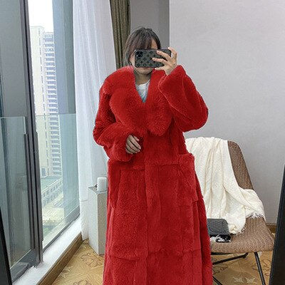 Miniaturbild: Women Faux Fur Coat Warm Thick Winter Women Long Fur Coats Women Fluffy Jacket