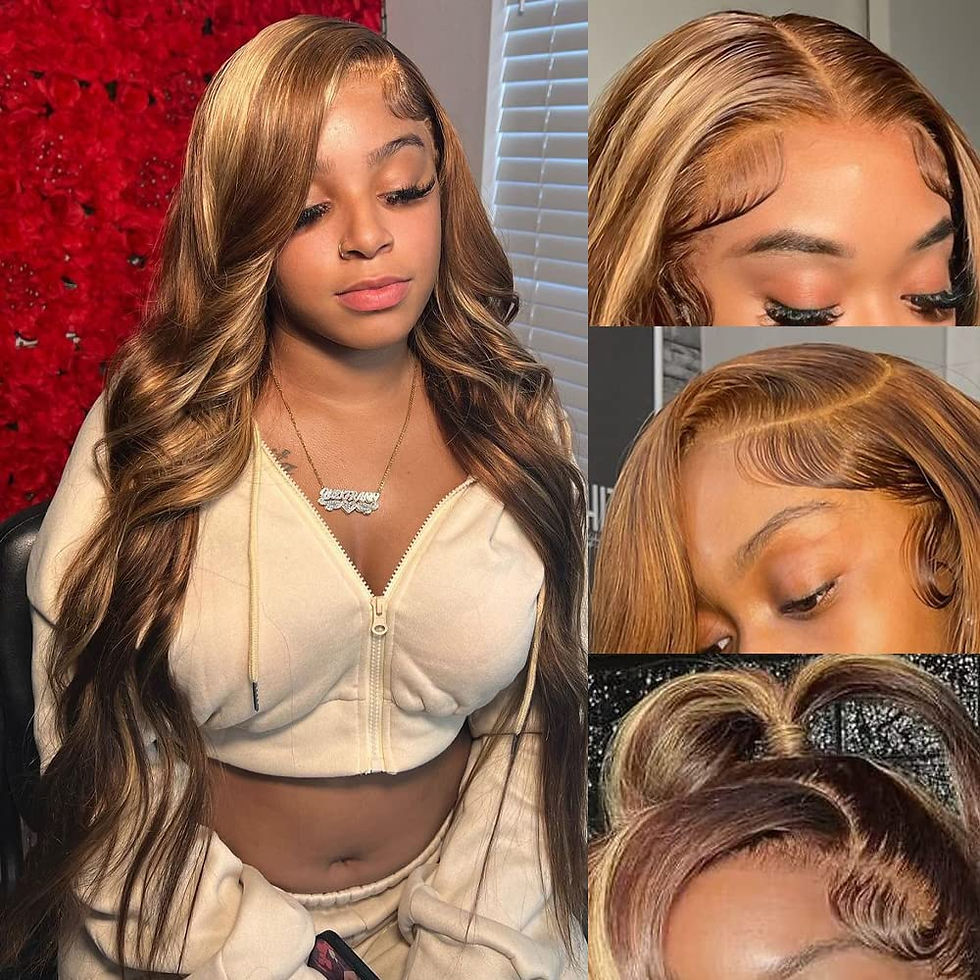 Miniatura: Highlight Ombre Lace Front Wigs Human Hair Pre Plucked with Baby Hair 13x4 Body